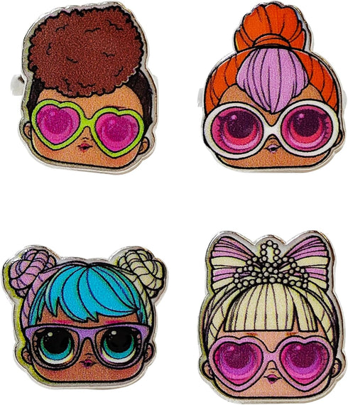 LOL Surprise Dolls Jewelry: 4-Piece Adjustable Rings for Girls (Kids Rings For Girls) LOL DOLLS Ring Sets with metal charm Perfect 6 Year Old Girl...