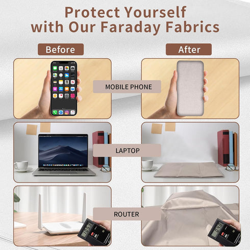 Faraday Fabric?(43"W × 108"L Fabric + 300"L Tape)?Faraday Fabric EMP Proof Military Grade?Faraday Cloth can Block Cellular Signals,WiFi, Bluetooth...