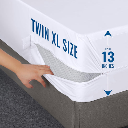 Utopia Bedding Zippered Mattress Encasement Twin XL, 100% Waterproof Bed Bug and Dust Mite Proof Mattress Protector, Absorbent Six-Sided Mattress ...