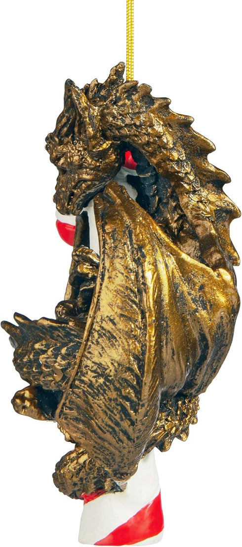 Gothic Dragon with a Candy Cane Sweet Tooth Christmas Tree Ornament, 4 Inch, Single...