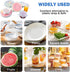 6pcs Silicone Stretch Lids Silicone Food Covers Reusable Food Lids Fit All Round Containers, Cups, Plates and Bowls, 6 Sizes (White)...