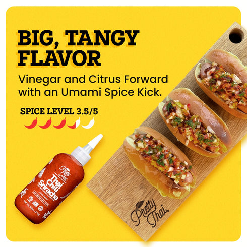 Pretty Thai Chili Sriracha Hot Sauce, Tangy Chili Sriracha with an Umami Kick, Perfect for Stir Fry, Spicy Mayo, and Dipping; Sugar & Gluten Free,...