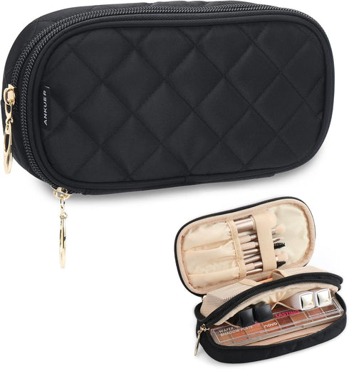 ANKUER Travel Makeup Bag Small Cosmetic Bag Organizer Cosmetic Case Pouch Gift for Women (Black)...
