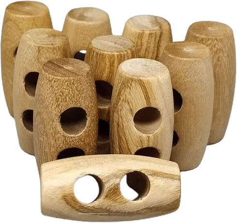 Natural Wood Toogle Button - 3 Sizes / 2 Models - Olive Wood - Sewing Accessory - Manufactured and Sent from Spain (20 mm)...