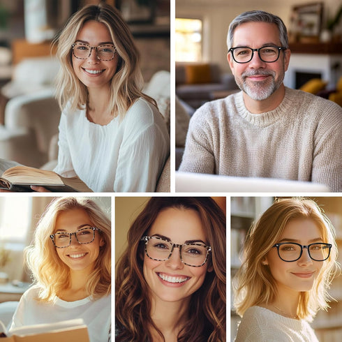CHEERS DEVICES Reading Glasses for Women Men, Eyeglasses, Blue Light Readers for Men Women, Computer Eye Glasses, Cheaters - 5 Pair (4.0x)...