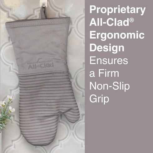 All-Clad Premium Silicone Oven Mitt: Heat Resistant to 500 Degrees - 100% Cotton & Silicone, 14"x7" Pot Holder for Kitchen and Barbeque, (1-Pack),...
