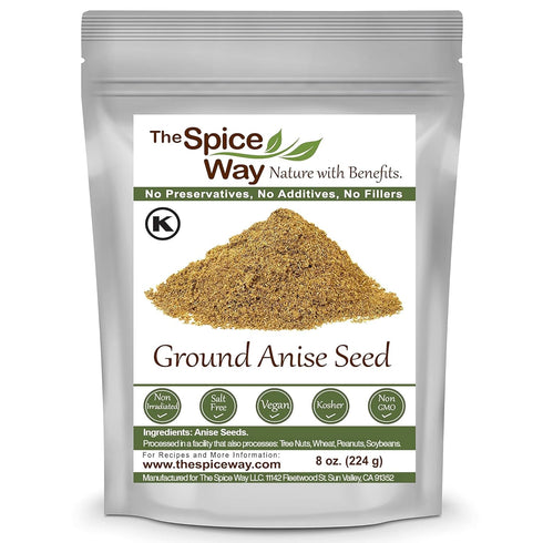 The Spice Way Premium Anise Seeds - Ground seeds (8 oz) also called Aniseed. Used for baking bread, cooking and even tea....