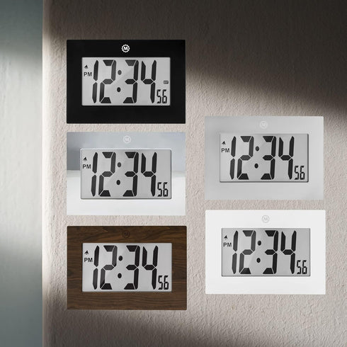 MARATHON Large Digital Wall Clock with 8” Display, White - Easy to Read...