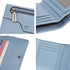 AINIMOER Small Leather Wallet for Women, Slim Compact Credit Card Holder RFID Blocking Wallets Organizer with Coin Pocket, Lichee Gray Blue...