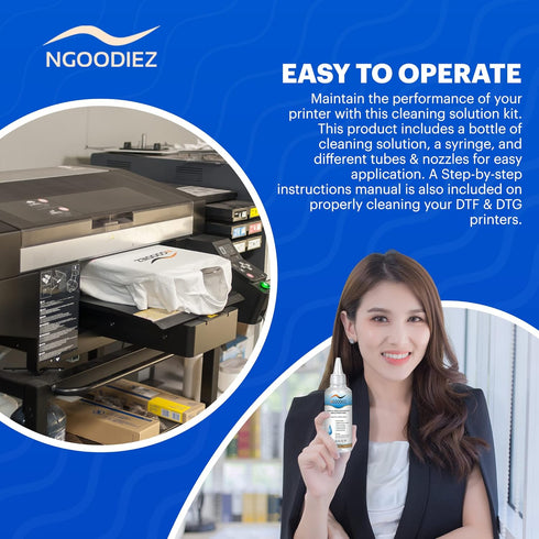 NGOODIEZ Printhead Cleaning Kit for Any DTF Printer/DTG Printer - Universal Printhead Cleaner Kit for Printer Nozzle - Printer Cleaning Kit for Di...