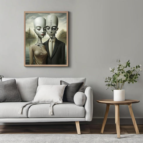 Posterizer 1 pcs-alien couple-Abstract & Modern Art-Fantasy & Fiction Art-Gift for Art Lovers-Decor for Home & Office- UNFRAMED Wall Art...
