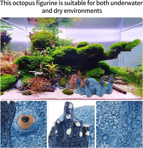 2Pcs Octopus Aquarium Ornaments Decoration Set, Artificial Sea Life,Suitable for Various Fish Tanks...