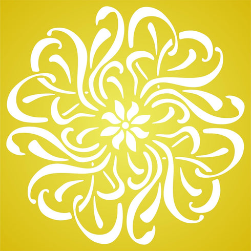 Flower Mandala Stencil, 14 x 14 inch (L) - Floral Flowers Flora Plants Wall Stencils for Painting Template...