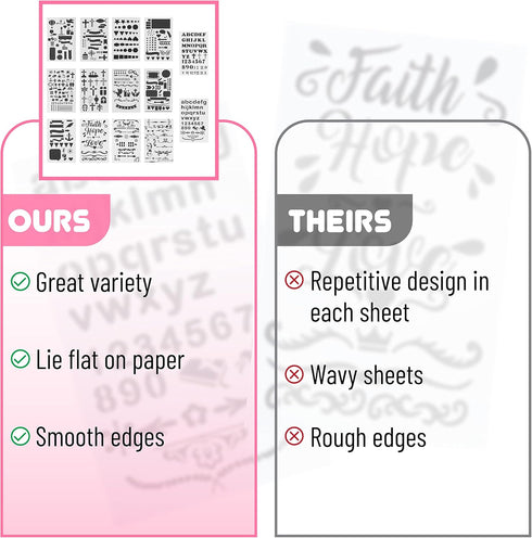Mr. Pen- Bible Journaling Stencil, 4.2 x 7 Inch, 14 Sheets, Stencil Set, Journal Stencils, Planner Stencils, Plastic Stencils, Stencils for Journa...
