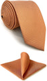S&W SHLAX&WING Mens Ties Set Solid Color Neckties for Men Orange Skinny Necktie with Pocket Square Set...