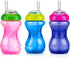 Nuby No-Spill Soft Straw Easy Grip Sippy Cup for Girls - (3-Pack) 10 Oz - 12+ Months...