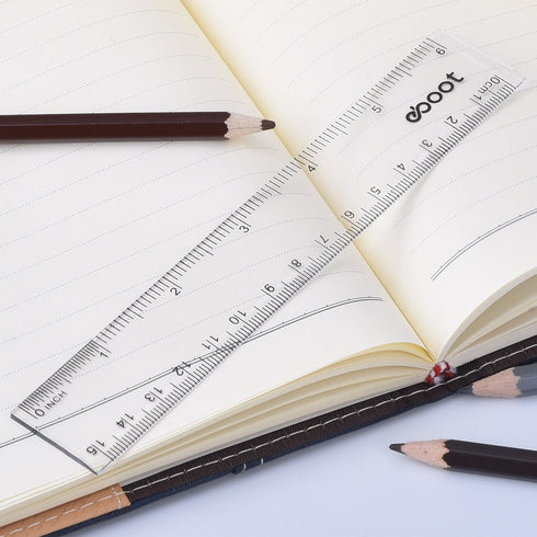 2 Pack Plastic Ruler Straight Ruler Plastic Measuring Tool for Student School Office (Clear, 6 Inch)...