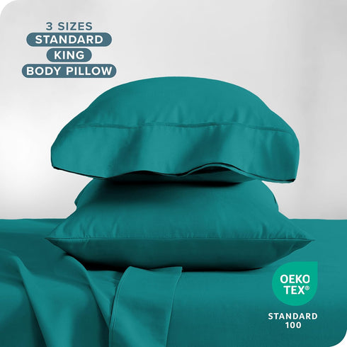 Bare Home Microfiber Pillow Cases - King Size Set of 2 - Cooling Pillowcases - Double Brushed - Emerald Pillowcases 2 Pack - Easy Care (King Pillo...