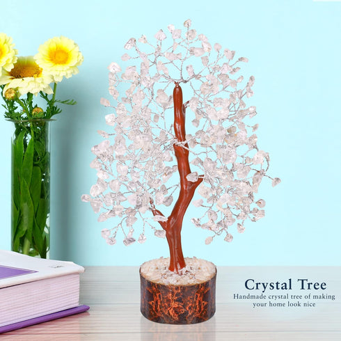 YATHABI Clear Quartz - Crystal Tree - Gemstone - White Money Tree - Chakra Tree - Quartz Crystal - Crystal Bonsai Tree - Tree of Life Decor - Spir...