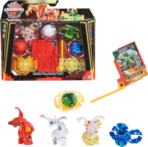 Bakugan Battle 5-Pack, Special Attack Bruiser, Dragonoids, Hammerhead, Nillious; Customizable, Spinning Action Figures, Kids Toys for Boys and Gir...