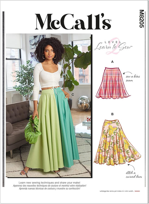 McCall's Misses' Circle Skirt Sewing Pattern Kit, Code M8205, Sizes L-XL-2XL, Multicolor...