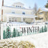 Winter Welcome Snowy Forest Large Outdoor Banner 120x20 Inch, Pine Tree Cardinal Red Bird Decorative Fence Yard Garden Sign Backdrop Home Decor, C...