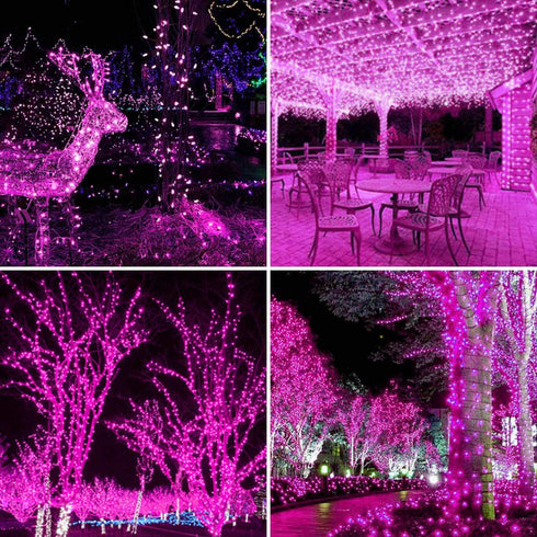 2 Pack 100 LED Solar Powered String Lights, Outdoor Waterproof Copper Wire 8 Modes Fairy Lights for Valentines Day Decor, Garden, Patio, Bedroom, ...