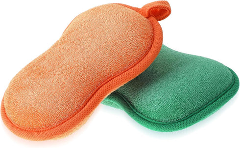 2 Pcs Bath Sponge Cotton Foam Loofah Sponge Soft and Absorbent Sponge Exfoliating Body Sponge for Shower Men Women...