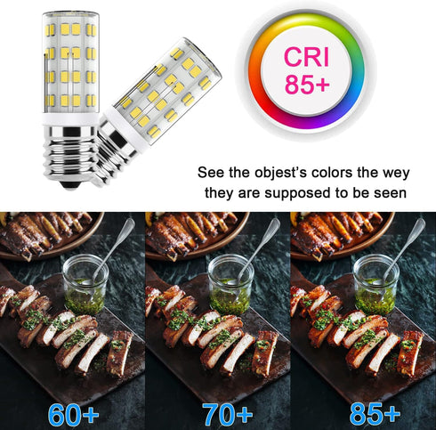 Microwave Light Bulb Over Stove Appliance Replacement 40W Incandescent for Refrigerator, Range Hood E17 Intermediate Base 4W 450lm dimmable Daylig...