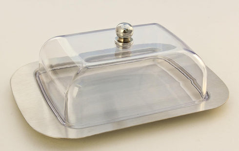 Zoie + Chloe Stainless Steel Butter Dish with Easy to Hold Lid...