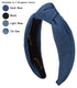 Dark Blue Denim Headbands for Women Get Compliments Head bands for Women's Hair are Chic. Knotted Headband is a Girls Fashion Designer Top Knot Ad...