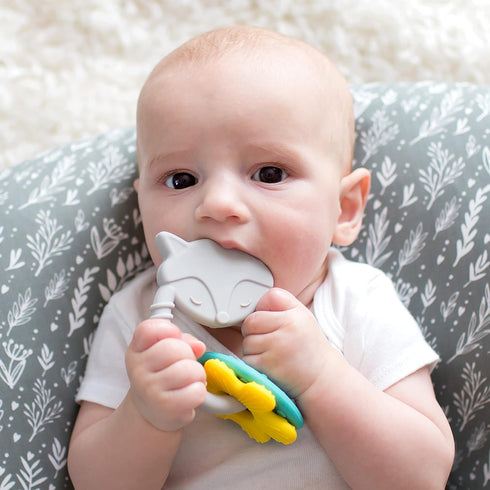 Dr. Brown's Learning Loop Fox, Baby Teether Ring with Multiple Shapes & Textures, Soft 100% Silicone, BPA Free, 3m+...