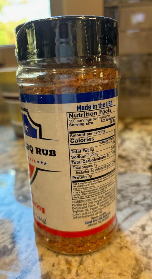 Chief B's BBQ Rub Seasoning Original 13.25 oz bottle...
