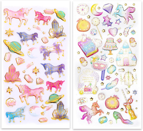 Cute Craft Stickers, Aesthetic Glitter, Tear-Resist, Waterproof Decals for Laptop, Water Bottle, Hydroflasks, Scapbooking, Planner Pack for Teens,...