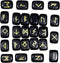 TUMBEELLUWA Energy Black Obsidian Rune Stones Set with Engraved Elder Futhark Alphabet Lettering Energy Crystal Stone Kit for Divination, Wicca, M...