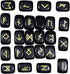 TUMBEELLUWA Energy Black Obsidian Rune Stones Set with Engraved Elder Futhark Alphabet Lettering Energy Crystal Stone Kit for Divination, Wicca, M...