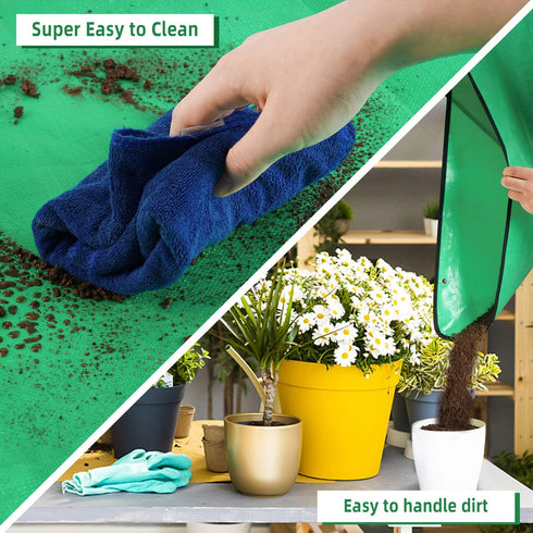 Repotting Mat for Indoor Plant Transplanting and Mess Control 27"x 27" Thickened Waterproof Potting Tray Foldable Succulent Potting Mat Portable G...