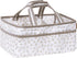 Sydney Storage Caddy-Dalmatian Dot Body and Handles, Dalmatian Dot Lining, Solid Gray Trim, Grays, White, Two Handles, 12 in x 6 in x 8 in...