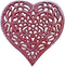 Rustic Red Whitewashed Cast Iron Heart Shaped Trivet 7" - Decorative Trivet -...