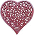 Rustic Red Whitewashed Cast Iron Heart Shaped Trivet 7" - Decorative Trivet -...