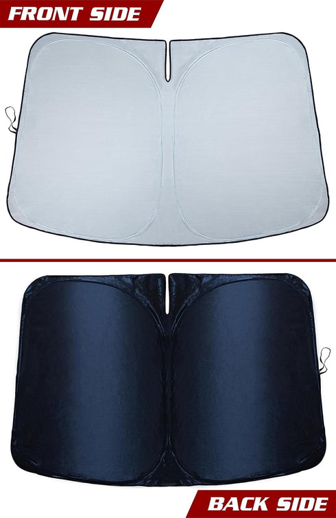 Magnelex Tesla Windshield Sun Shade (Model 3/Y), Reflective Polyester Blocks Heat & Sun, Foldable Car Window Sun Blocker, Mirror Cut-Out, Fade-Res...