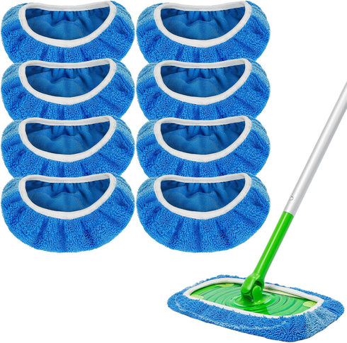 8 Pack Reusable Mop Refill Pad Compatible for Swiffer Sweeper Mops,Dry Refills Pad for 10-12 inches Sweeper Mop,Floor Cleaning Refills Pads,Dry We...