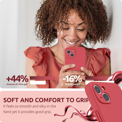 SURPHY Compatible with iPhone 13 Case with Screen Protector, (Camera Protection + Soft Microfiber Lining) Liquid Silicone Phone Case 6.1 inch 2021...