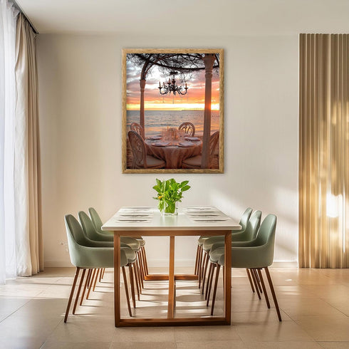 Posterizer 1 pcs-Valentine's day sunset dinner at the beach cute poster -2-Romantic Art-Holiday Poster Collection-Gift for Couples boyfriend girlf...