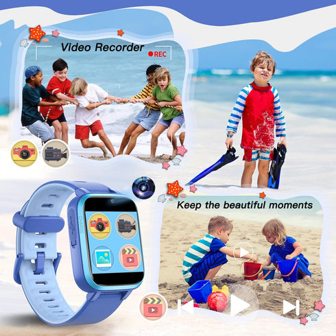 Butele Kids Games Smartwatch MP3 Player Music Watch, Kids Smart Watch with 16 Games, Flashlight,Alarm Clock, Video Camera, Educational Toys Kids W...