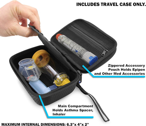 CASEMATIX Travel Case Compatible with Asthma Inhaler, Spacer and More - Includes Case Only...