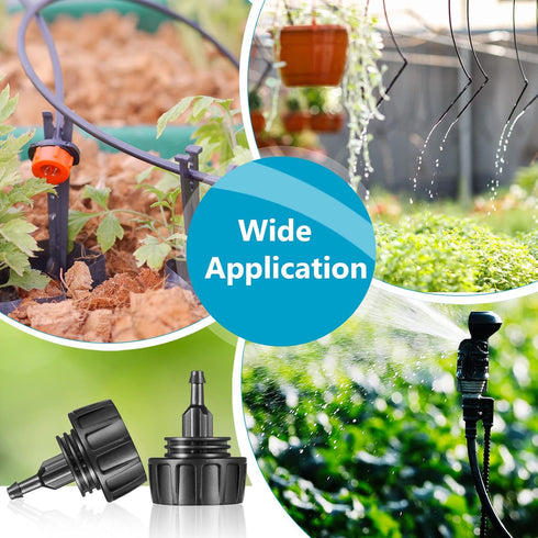 5 Pcs Drip Irrigation Hose Connectors 1/4 Inch Drip Irrigation Tubing to 3/4 Inch Garden Faucet Adapter Garden Drip Irrigation System Drip Hose Fi...