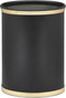 Kraftware Sophisticates Black/Polished Gold Brass Waste Basket with 3/4-Inch Bands and Brass Bumper...