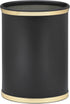 Kraftware Sophisticates Black/Polished Gold Brass Waste Basket with 3/4-Inch Bands and Brass Bumper...