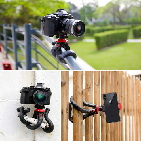 Camera Tripod Fotopro Flexible Phone Tripod Bendable Tripod for Mini Camera Handheld Tripod Stand for iPhone Vlogging Travel Video...